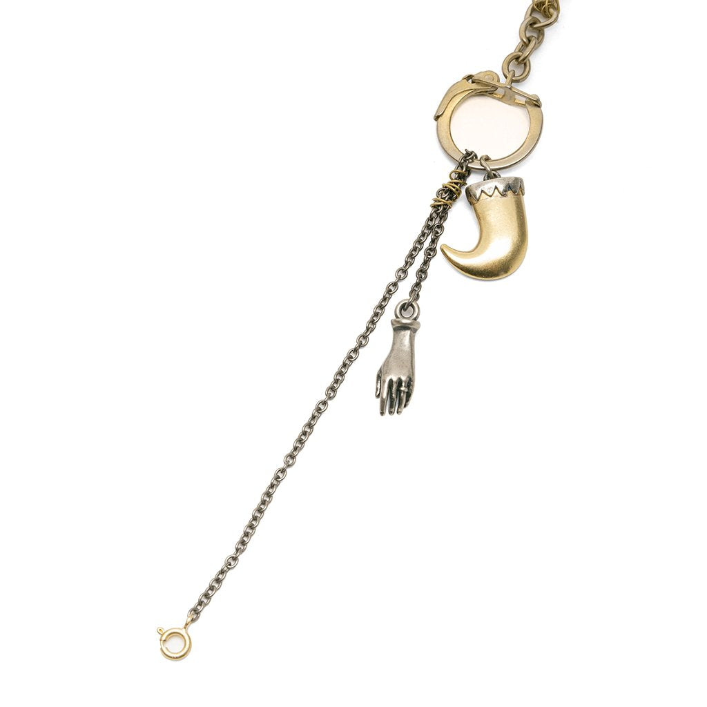 Hand & Crest Necklace - Yellow Gold Plated