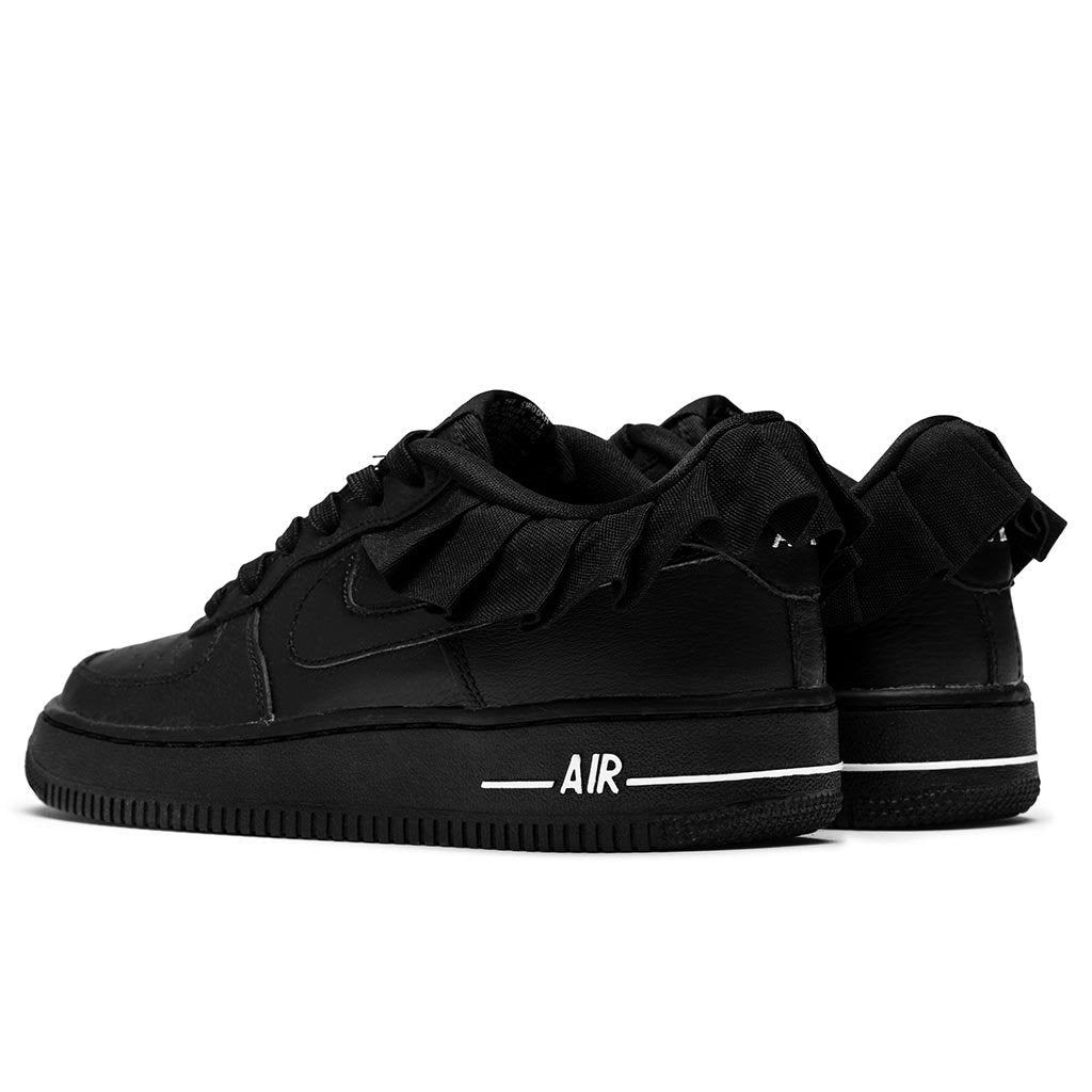 Air Force 1 LV8 Ruffle QS (GS) - Black/Black/White
