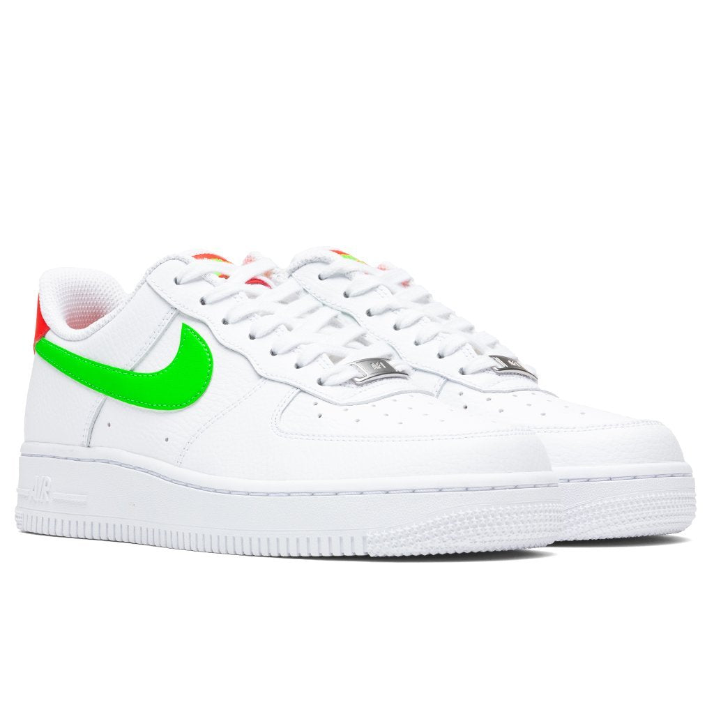 Women's Air Force 1 '07 - White/Laser Crimson/Green Strike