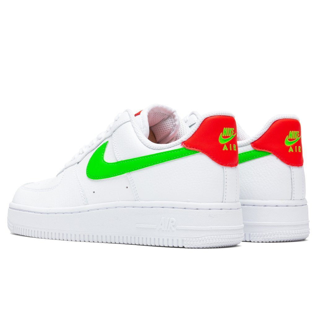 Women's Air Force 1 '07 - White/Laser Crimson/Green Strike