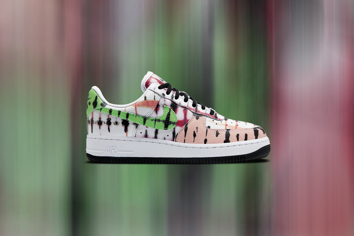 Women's Air Force 1 Low "Black Tie Dye" - White/Green Strike