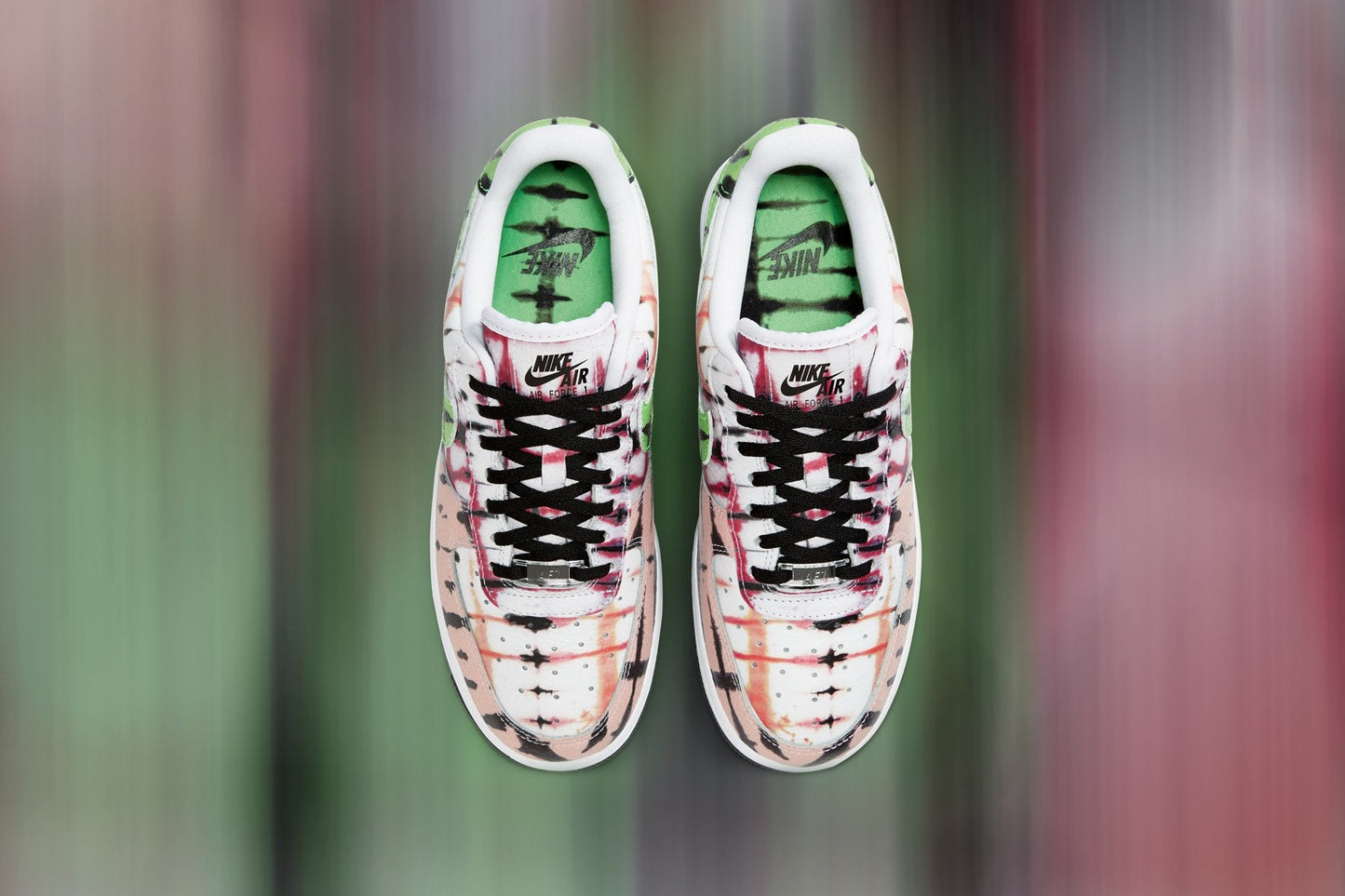Women's Air Force 1 Low "Black Tie Dye" - White/Green Strike