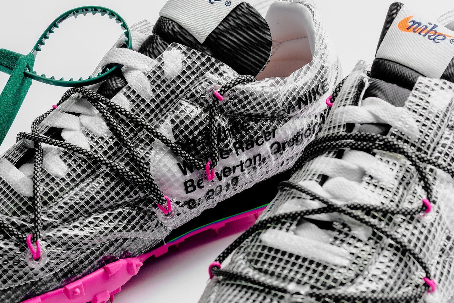 Nike x Off-White Women's Waffle Racer - Black/White/Fuchsia