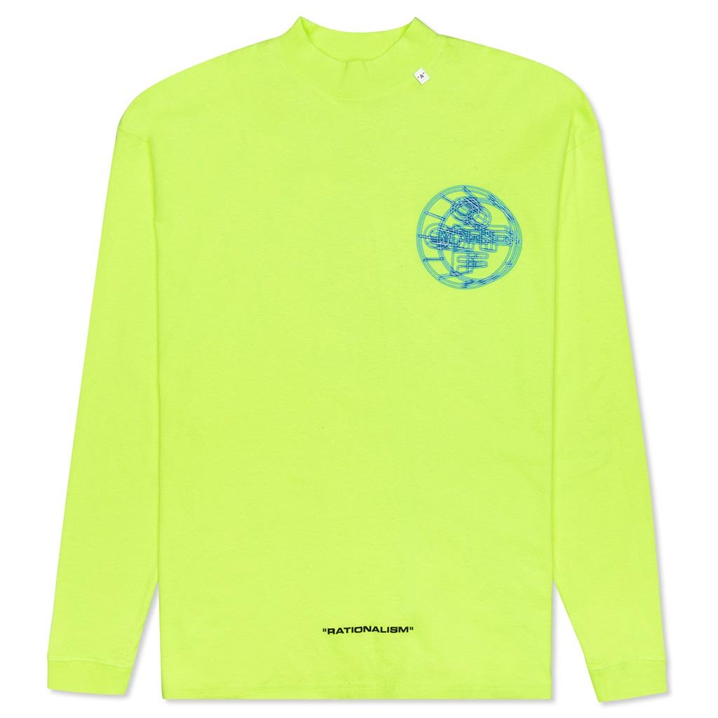 3D Crossed Off Over Mock Neck - Fluorescent Yellow