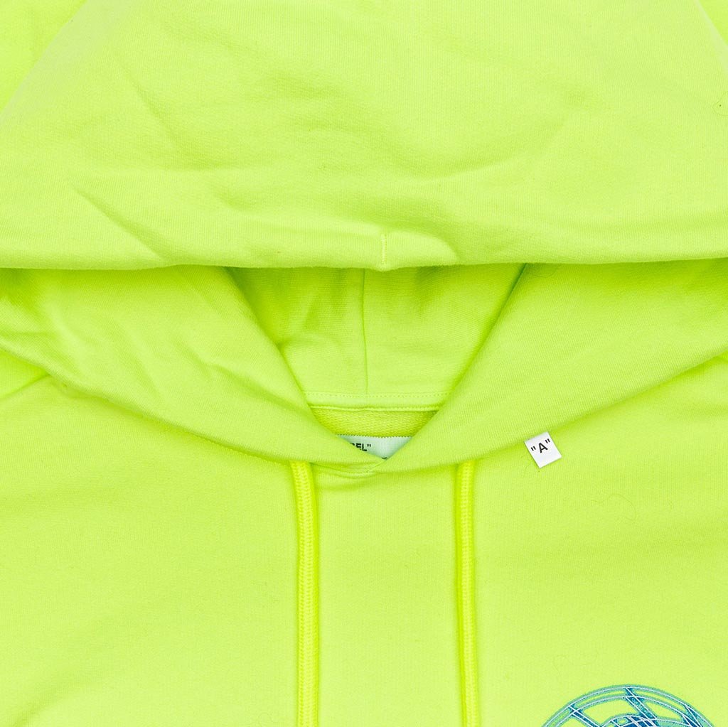 3D Crossed Off Slim Hoodie - Fluorescent Yellow