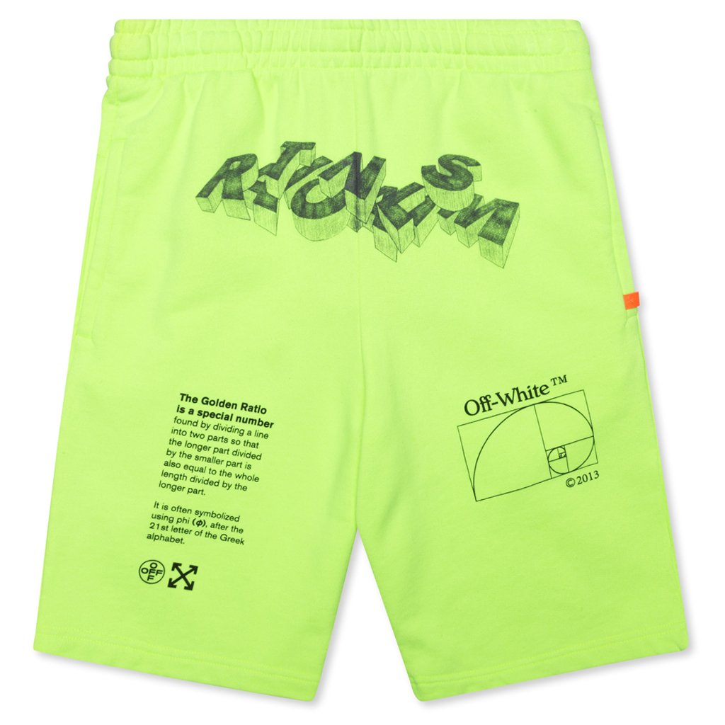3D Pencil Sweatshorts - Fluorescent Yellow