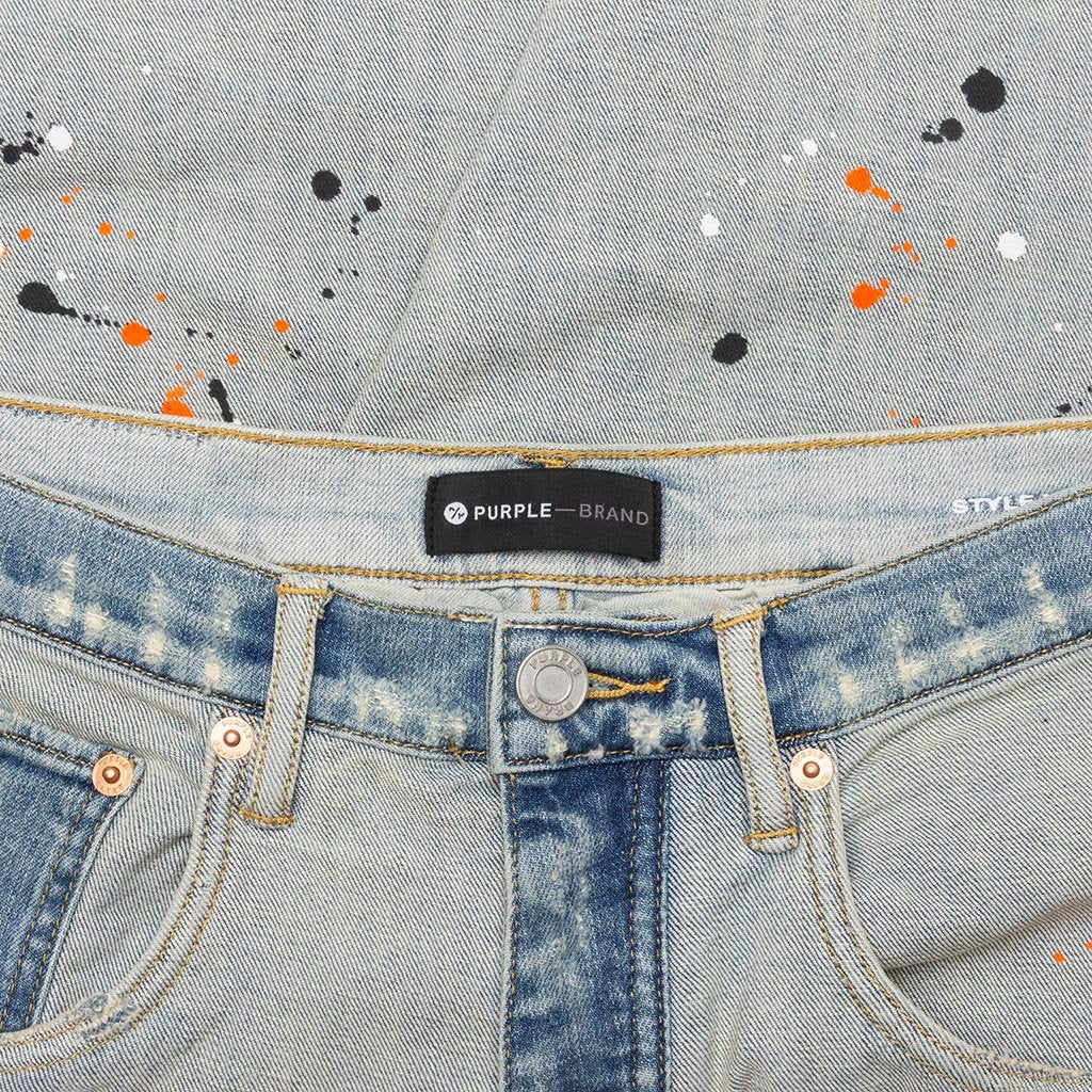 Slim Leg Short - Light Indigo Reverse Repair