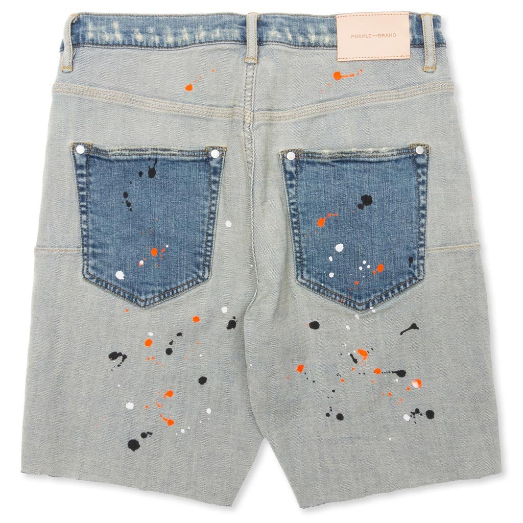 Slim Leg Short - Light Indigo Reverse Repair