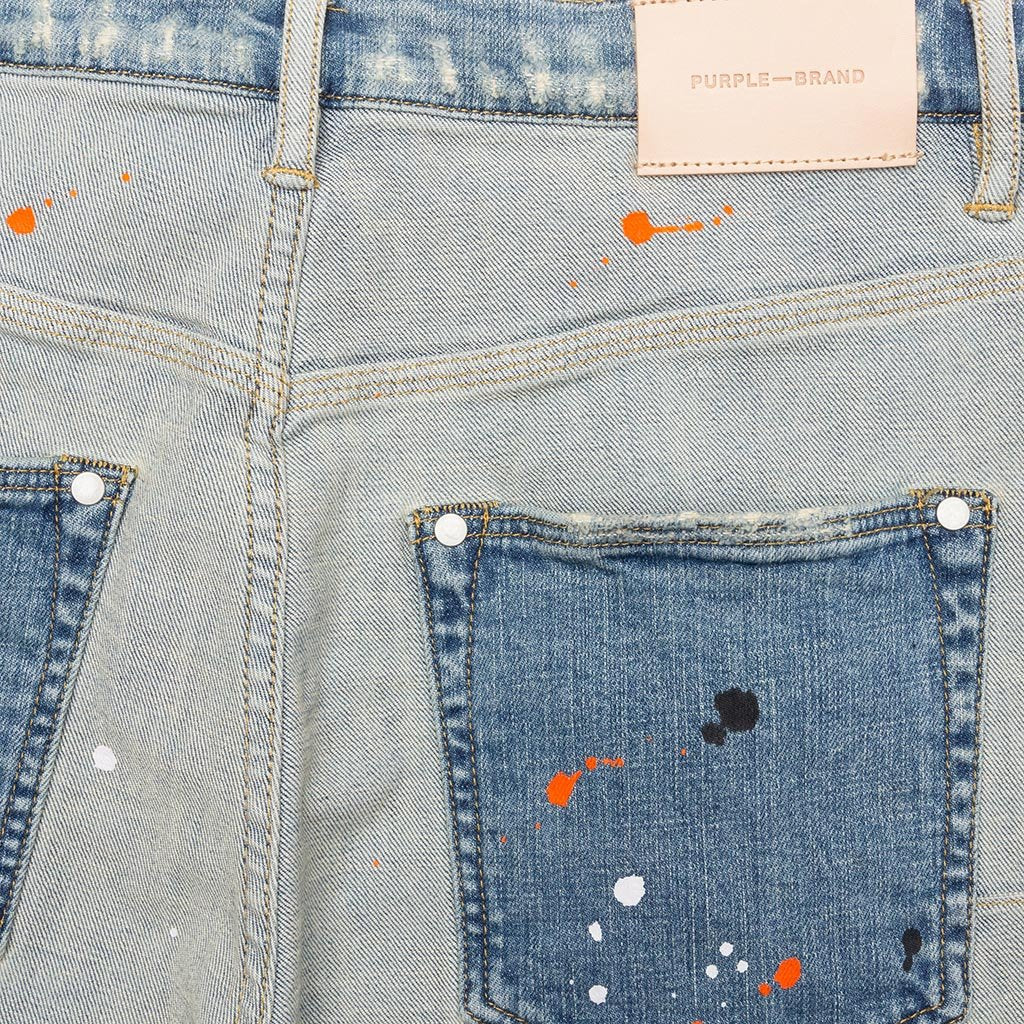 Slim Leg Short - Light Indigo Reverse Repair