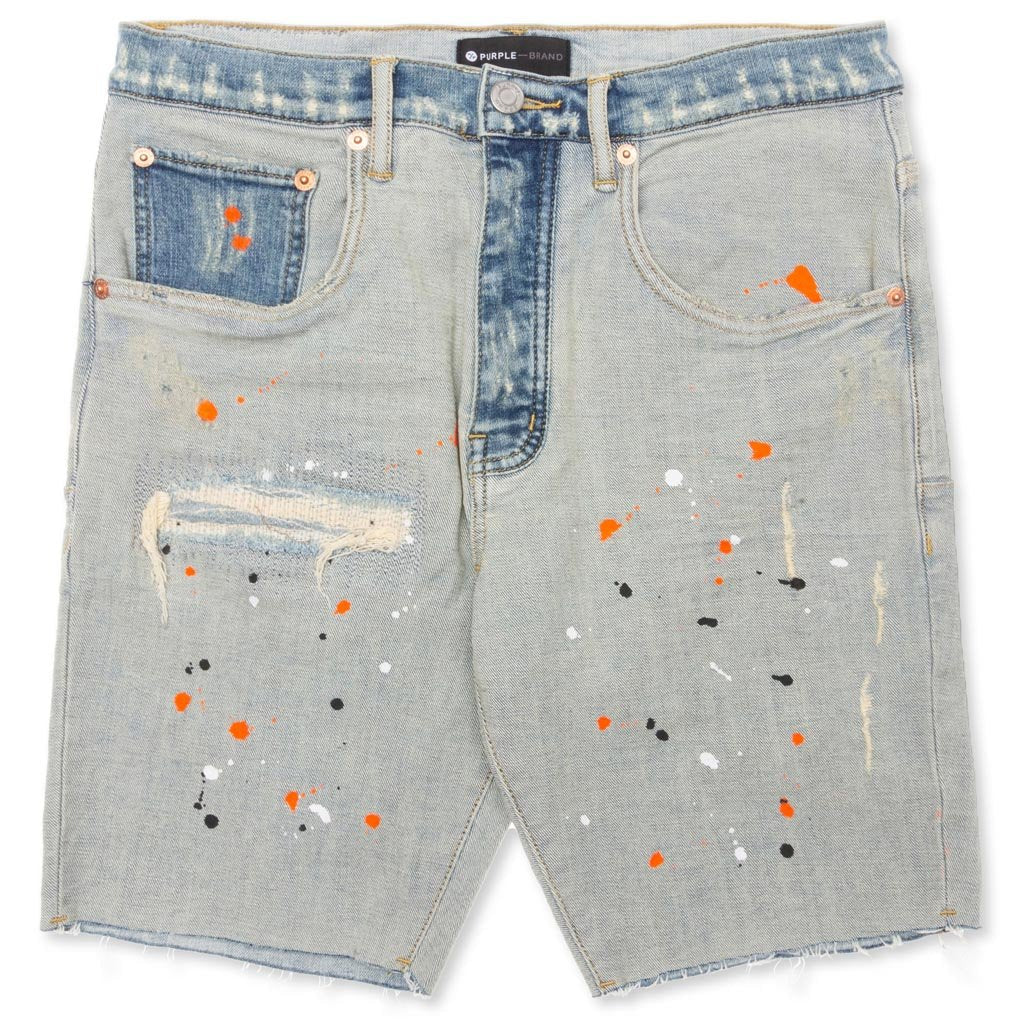 Slim Leg Short - Light Indigo Reverse Repair