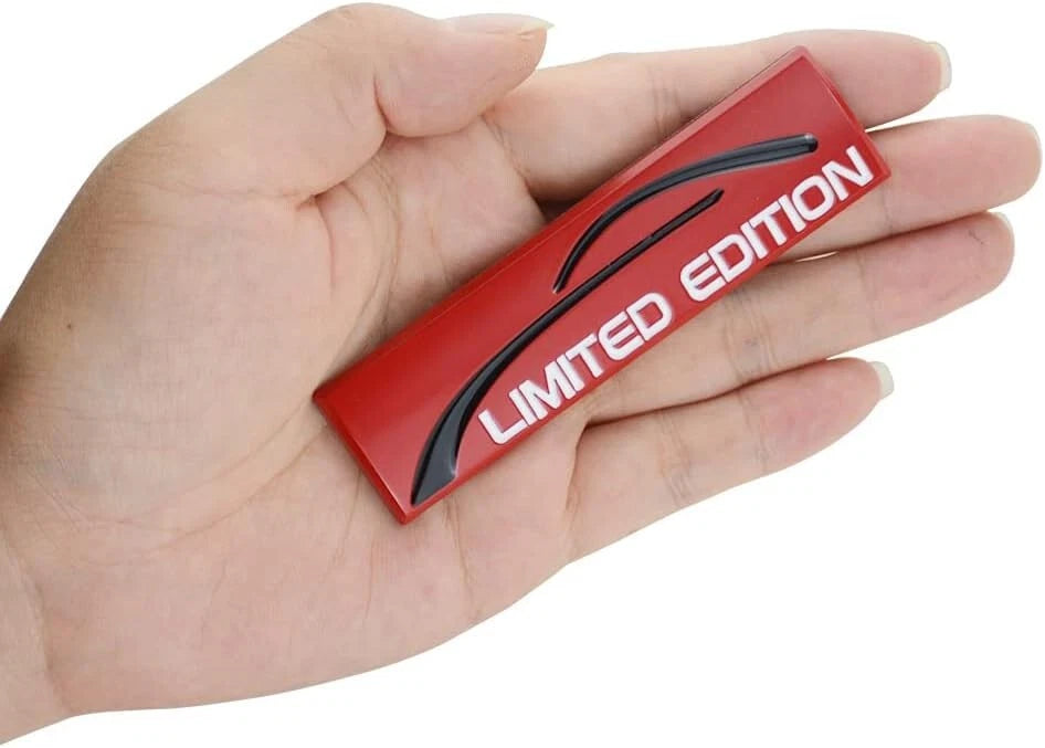 2Pc Metal Limited Edition Emblem Auto Premium Badge Trunk Fender Black Red