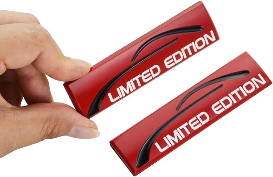 2Pc Metal Limited Edition Emblem Auto Premium Badge Trunk Fender Black Red