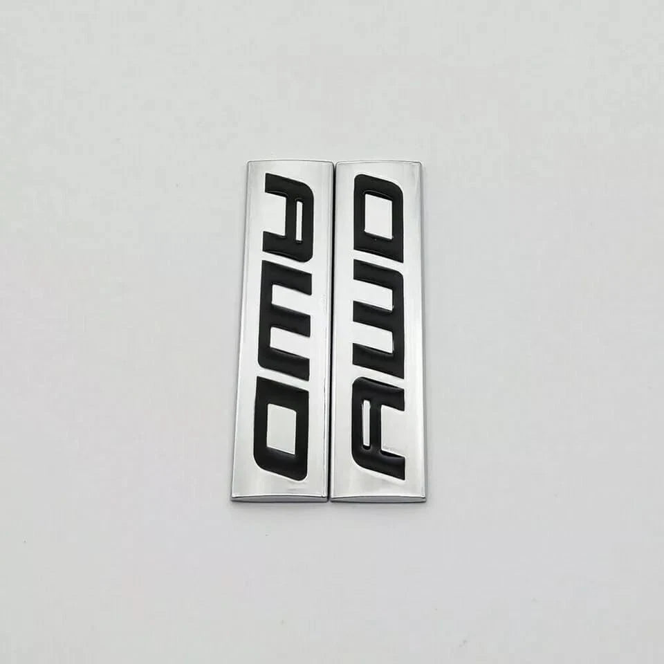 2pcs Metal AWD Emblem All Wheel Drive Badge Car Trunk Lid Sport (Silver Black)