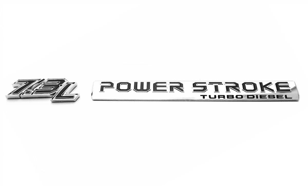 4Pc Chrome Black Door 7.3L Turbo Diesel Emblem FIT F-Trucks Powerstroke Kit