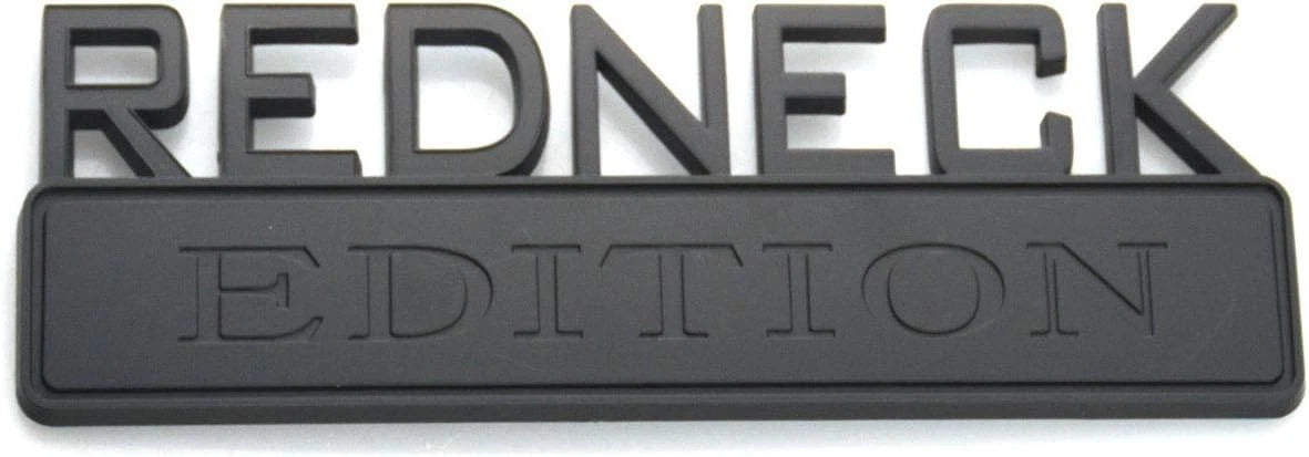 2pcs REDNECK EDITION CAR EMBLEM Chrome Badge 3D Sticker Decal (Matte Black)