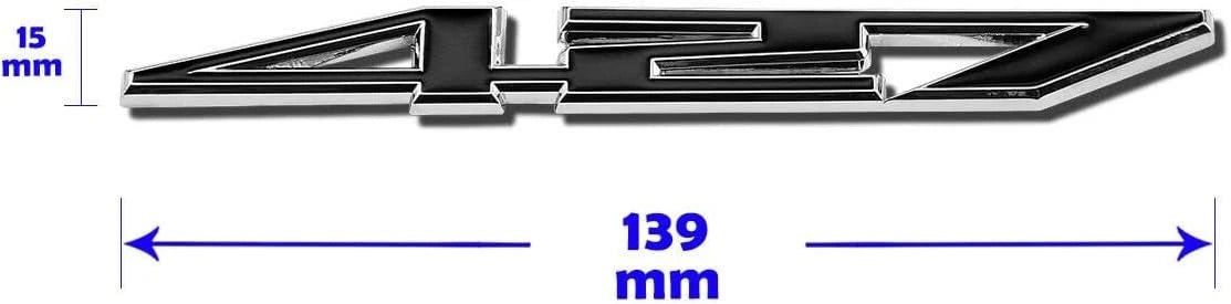 2X 427 Aluminum Emblem Badge Decal Red & Silver for Z06-C6 427 CI (Black)