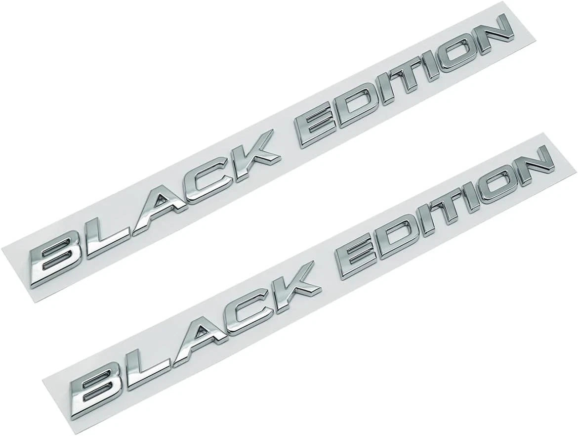 2pcs Black Edition Letters Emblem Badge for 2020-2021 Car Rear Decal Silver