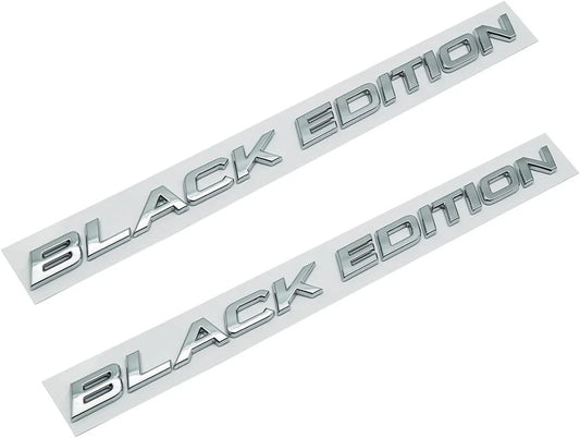 2pcs Black Edition Letters Emblem Badge for 2020-2021 Car Rear Decal Silver