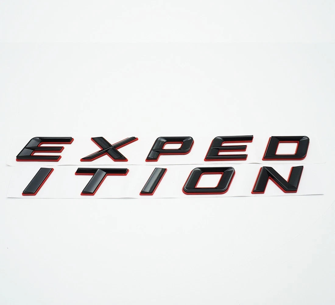 1Pc Black Red Front Hood EXPEDITION Letters Emblem FIT 2018-2022 Expedition