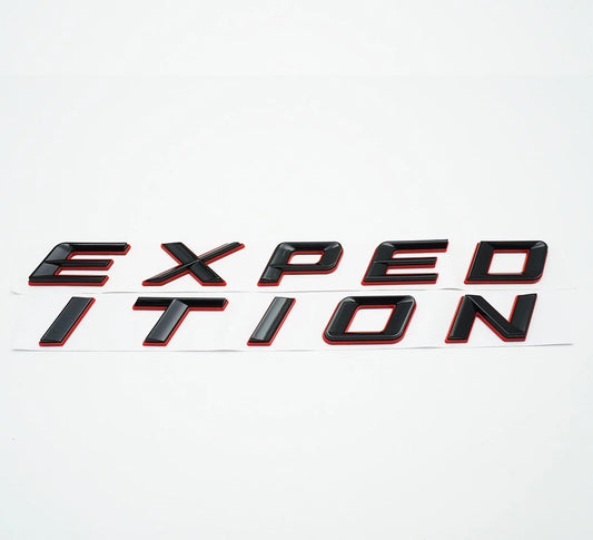 1Pc Black Red Front Hood EXPEDITION Letters Emblem FIT 2018-2022 Expedition