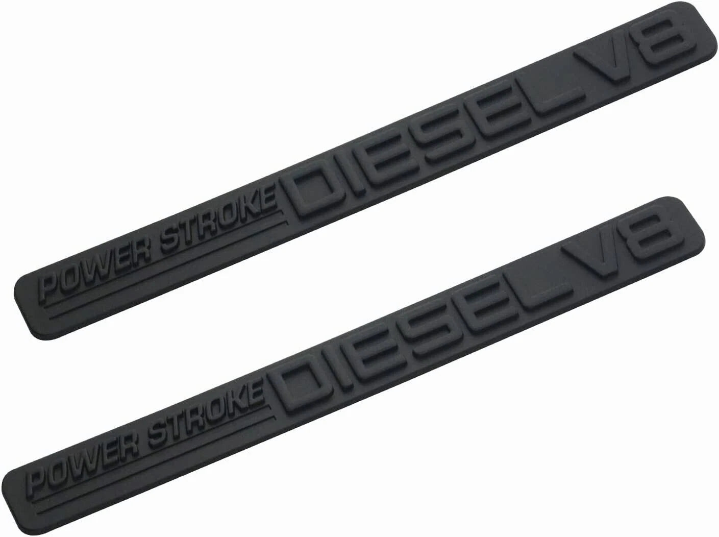 2Pc Matte Black Front Door Turbo Diesel V8 Emblem FIT F-Trucks Powerstroke