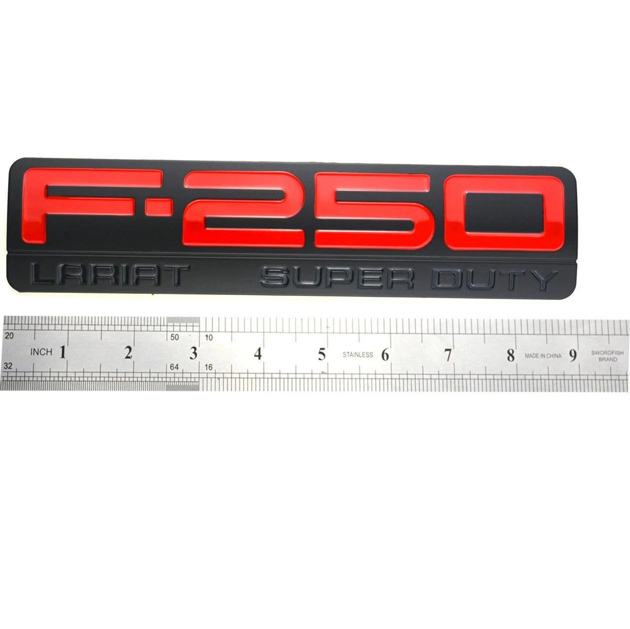 Fit for F250 Lariat 2005-2007 Super Duty Emblem 3D Badge RED BLACK  2pc