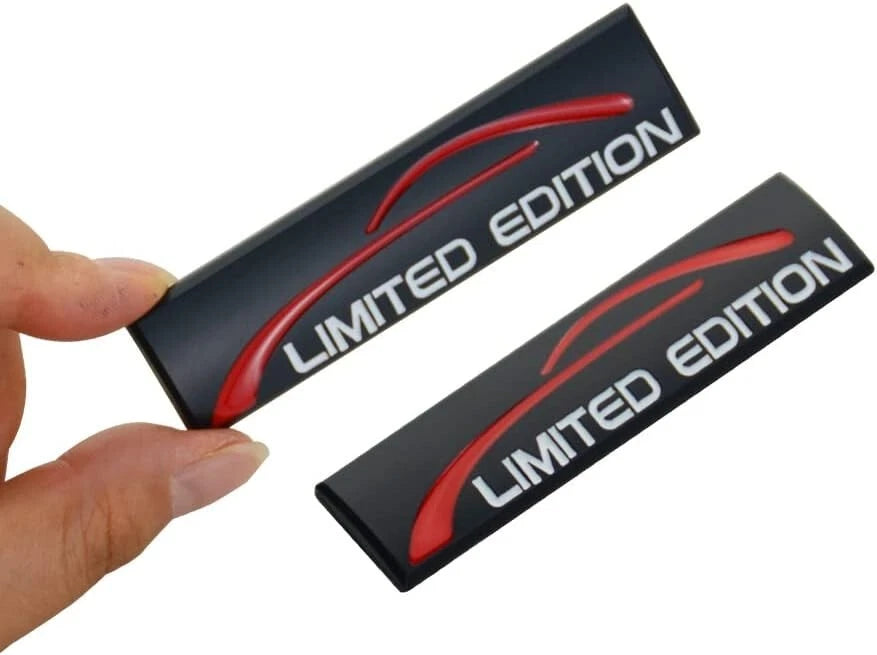 2Pc Metal Limited Edition Emblem Auto Premium Badge Trunk Fender Black White