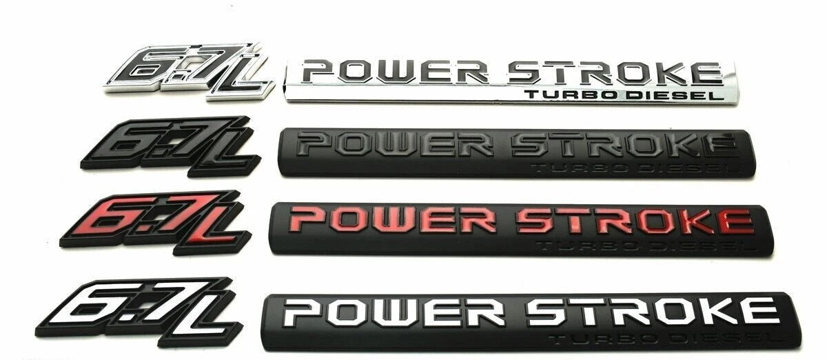 4Pc Chrome Black Door 6.7L Turbo Diesel Emblem FIT F-Trucks Powerstroke Kit