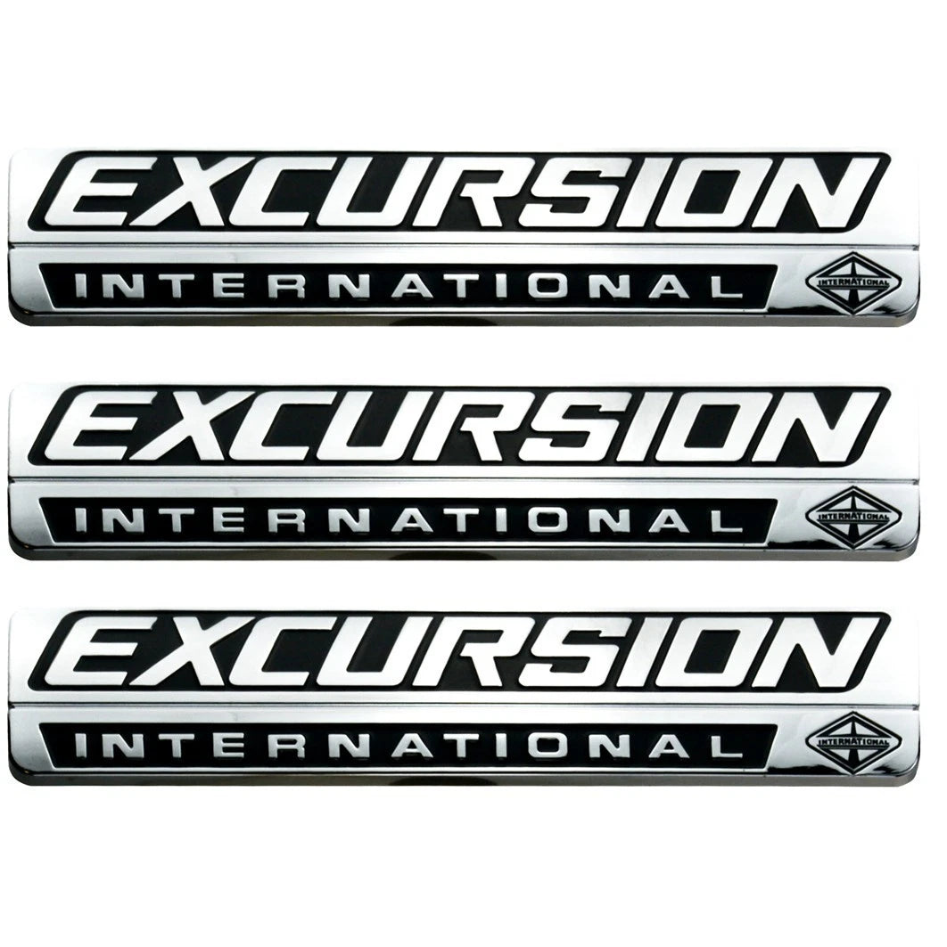 Chrome Black Front & Tailgate Excursion International Emblem FIT 00-05 Excursion