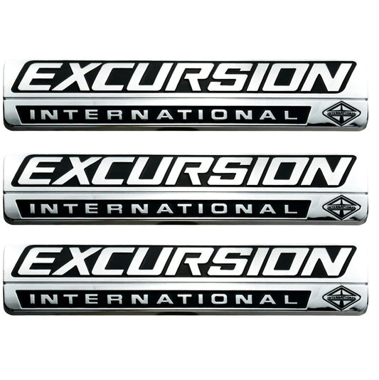 Chrome Black Front & Tailgate Excursion International Emblem FIT 00-05 Excursion