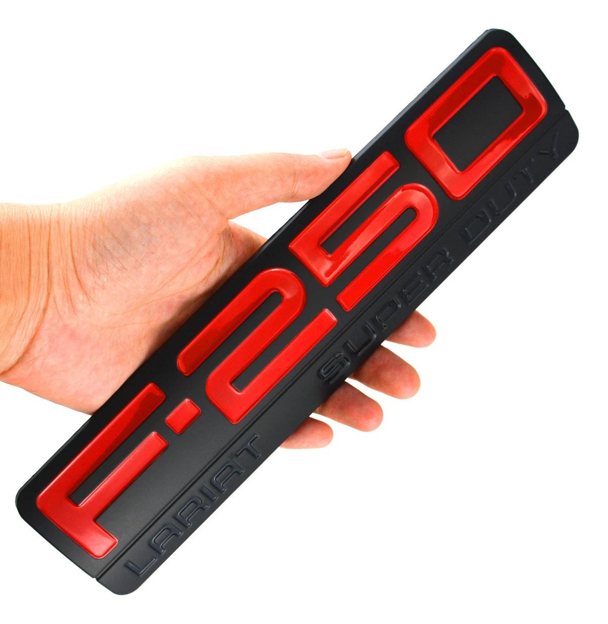 Fit for F250 Lariat 2005-2007 Super Duty Emblem 3D Badge RED BLACK  2pc