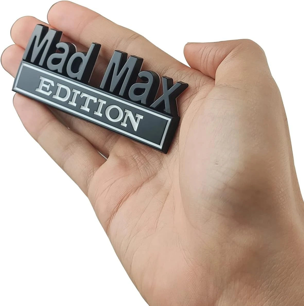 2PCS Mad Max Edition Car Decal Emblem Letters Badge Truck Adhesive Black White
