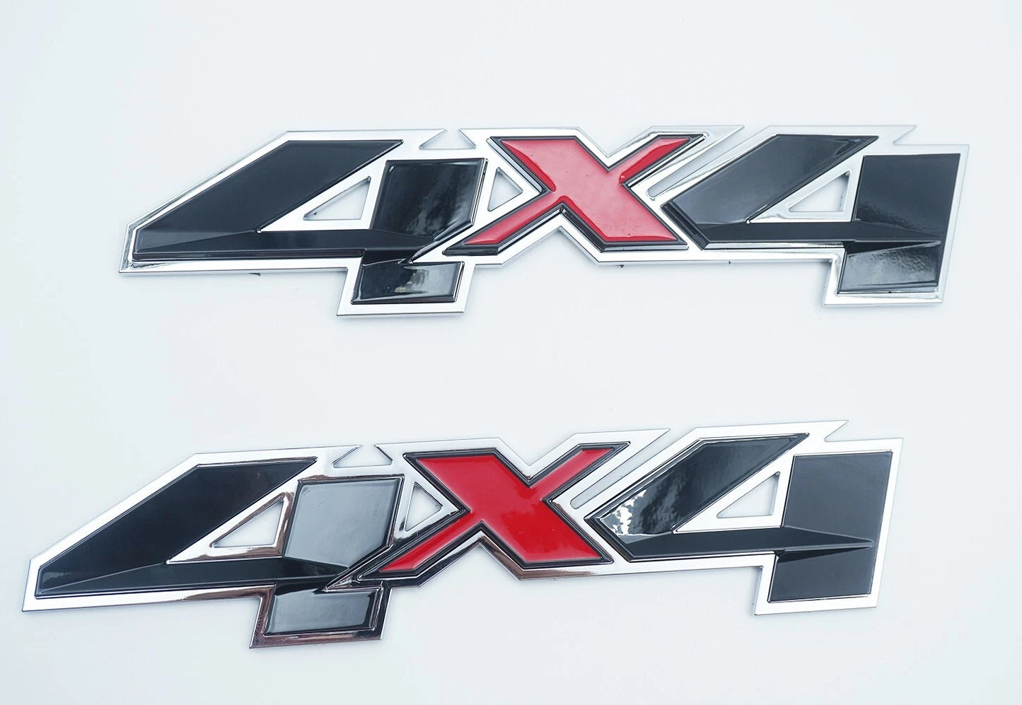 2PC 4X4 Emblems Fit for 2007-2023 Silverado Sierra Red Black Chrome