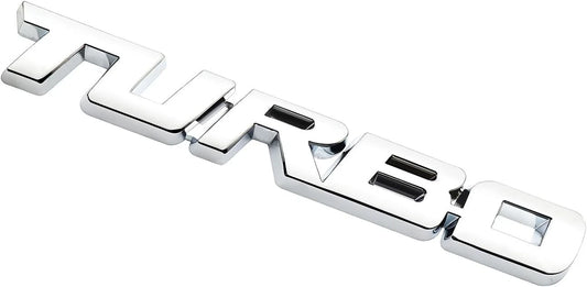 2Pcs Metal Turbo Front Hood Side Body 3D Emblem Badge for Universal Cars Silver