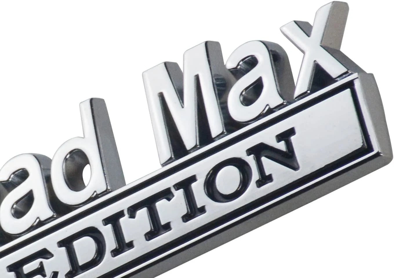 2PCS Mad Max Edition Car Decal Emblem Letters Badge Truck Adhesive Black Silver