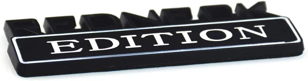 2 PACK REDNECK EDITION EXTERIOR EMBLEM CAR TRUCK BOAT DECAL (Black/White)