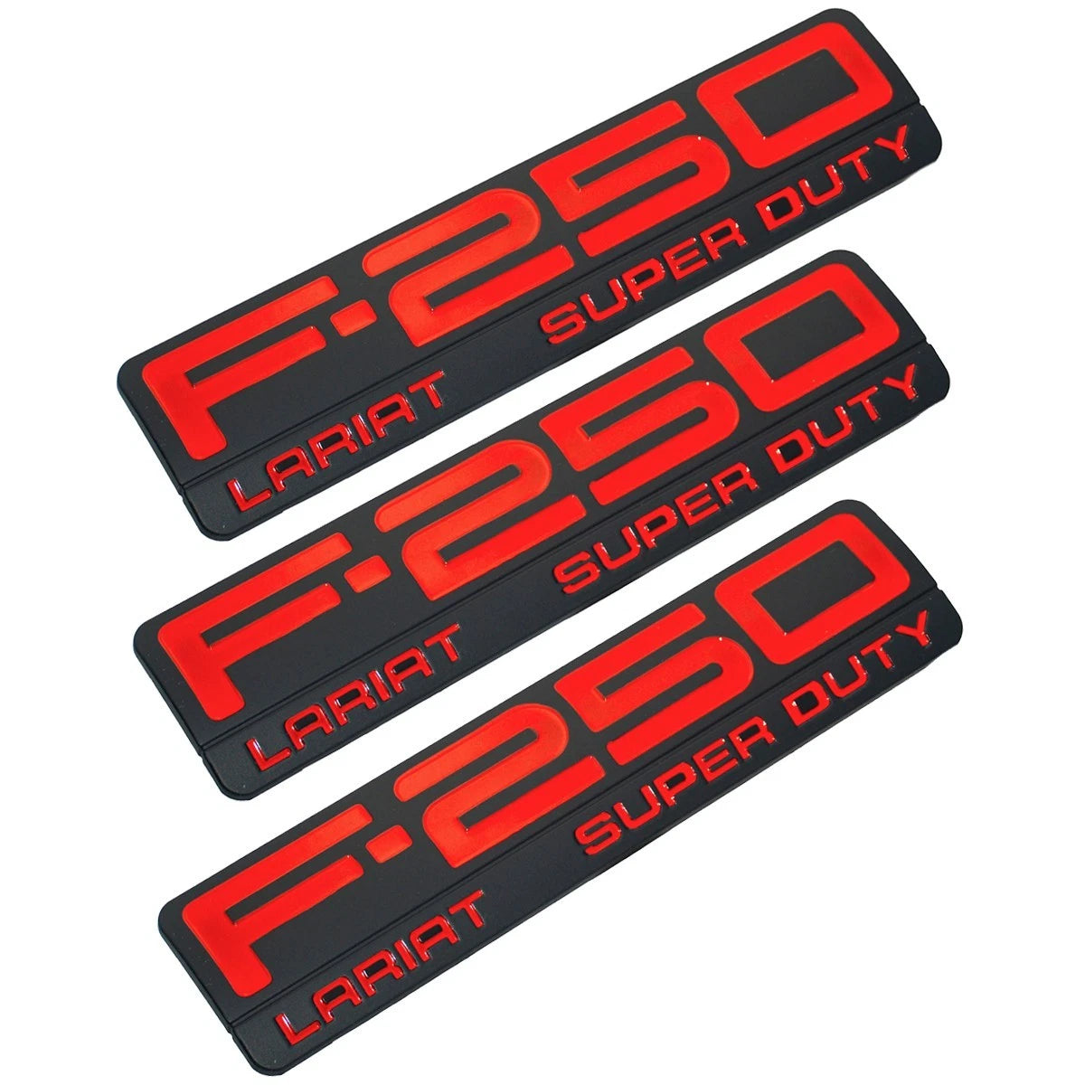 Fit for F250 Lariat 2005-2007 Super-Duty Emblems 3D Badges Red Black 3Pc