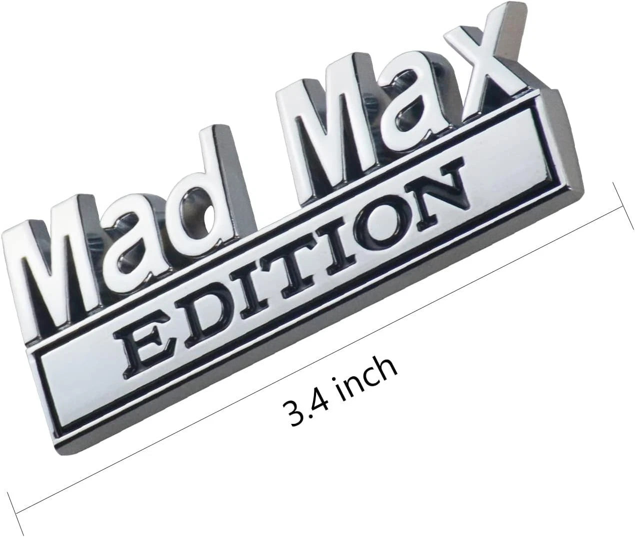 2PCS Mad Max Edition Car Decal Emblem Letters Badge Truck Adhesive Black Silver