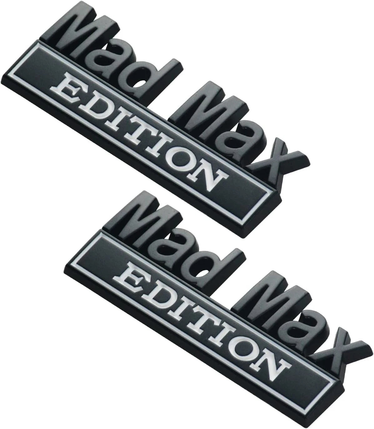 2PCS Mad Max Edition Car Decal Emblem Letters Badge Truck Adhesive Black White