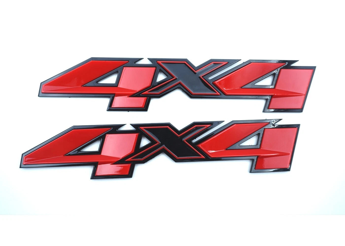 2PC 4X4 Emblems Fit for 2007-2023 Silverado Sierra Red Black