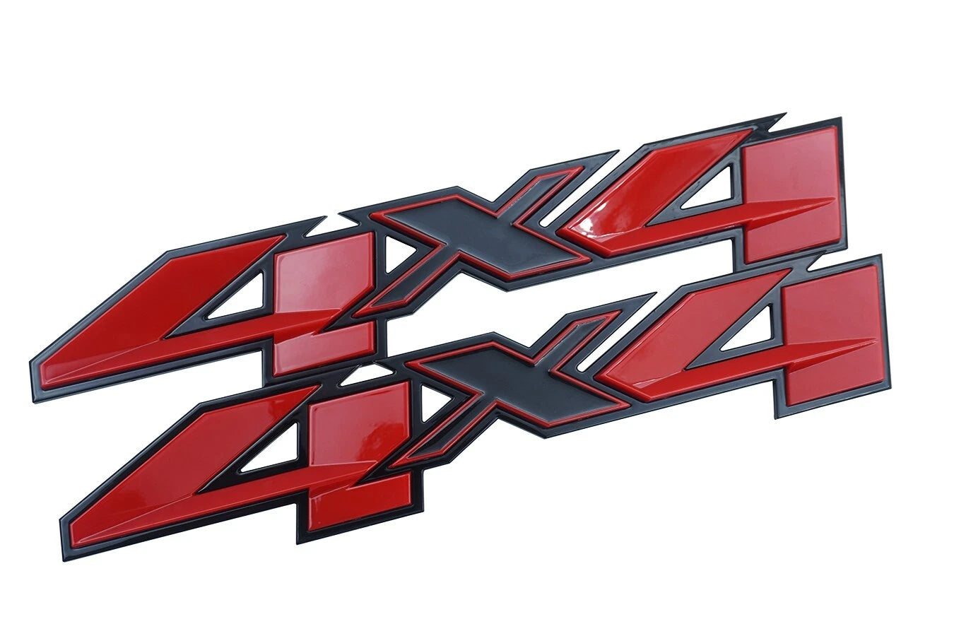 2PC 4X4 Emblems Fit for 2007-2023 Silverado Sierra Red Black