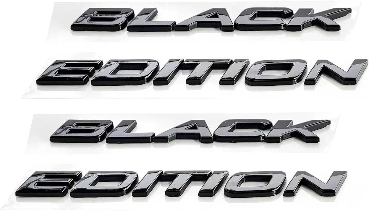 2pcs Black Edition Letters Emblem Badge for 2020-2021 Car Rear Decal Gloss Black