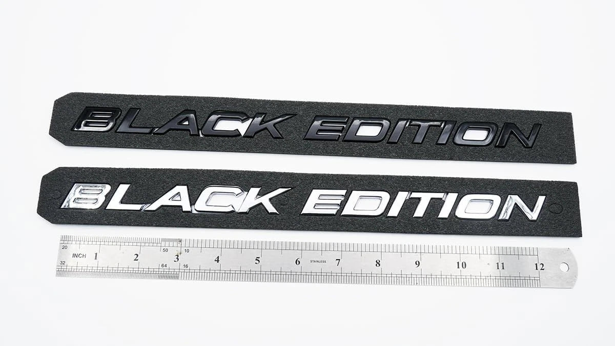 2pcs Black Edition Letters Emblem Badge for 2020-2021 Car Rear Decal Silver