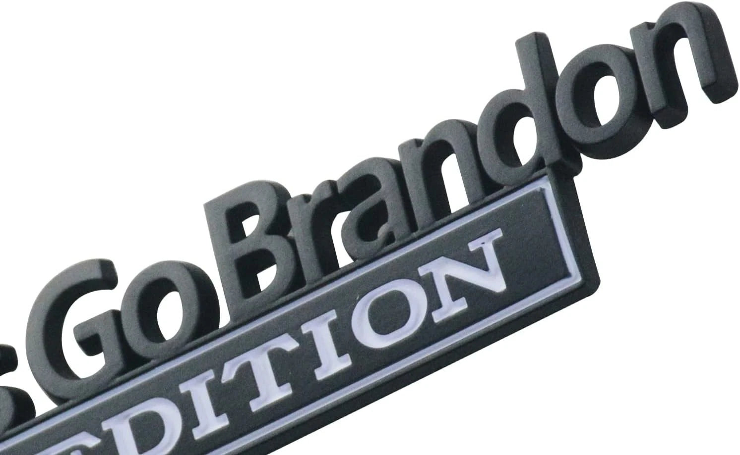 2PCS Let's Go Brandon Edition Emblem Letters Badge Truck Adhesive White Black
