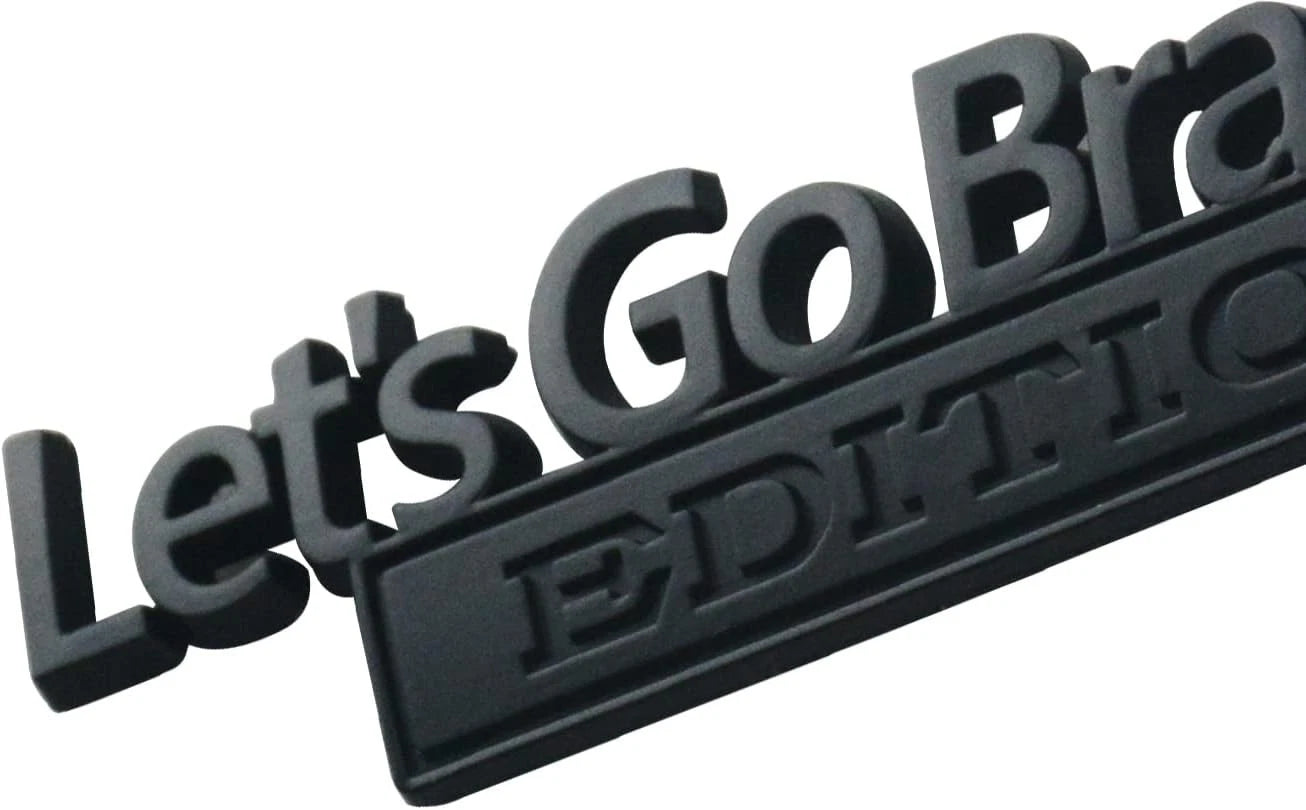 2PCS Let's Go Brandon Edition Emblem 3D Letters Badge Truck Adhesive Matte Black