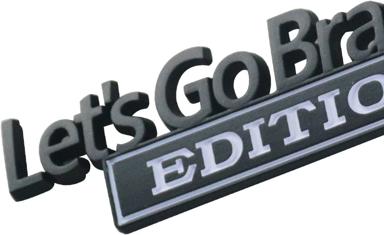 2PCS Let's Go Brandon Edition Emblem Letters Badge Truck Adhesive White Black