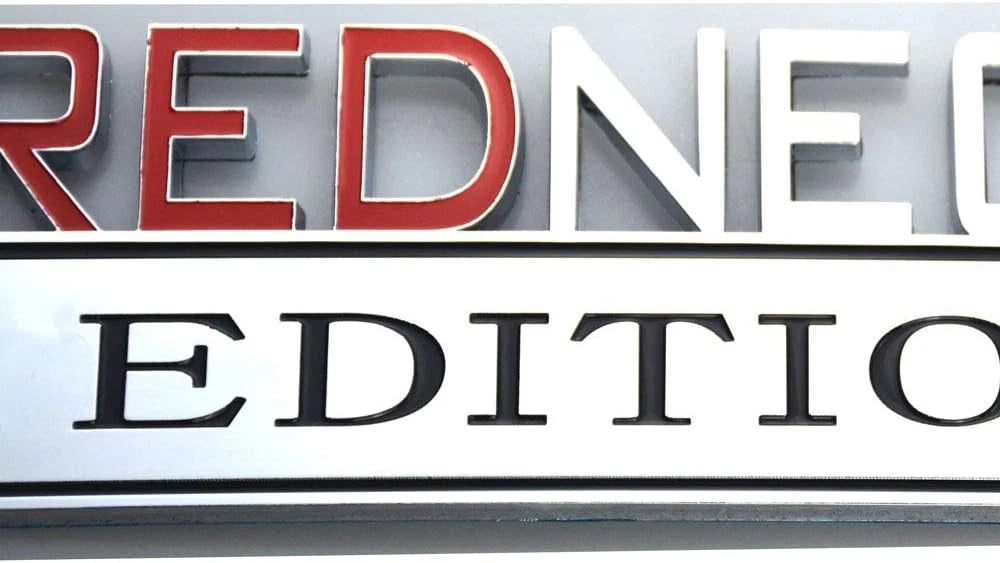 2pcs REDNECK EDITION CAR EMBLEM Chrome Badge 3D Sticker Decal (Silver/Red/black)