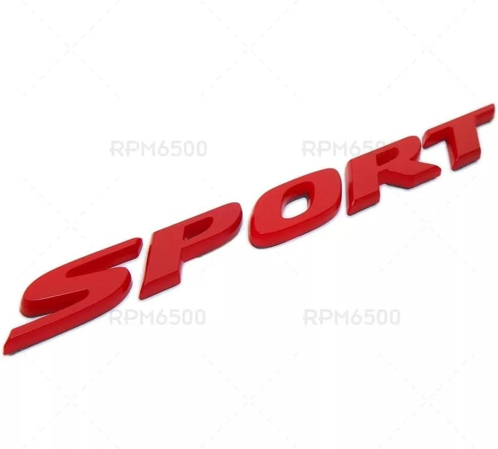 1PC Sport Rear Trunk Lid Letter Logo 3D Badge Emblem Nameplate (Red)