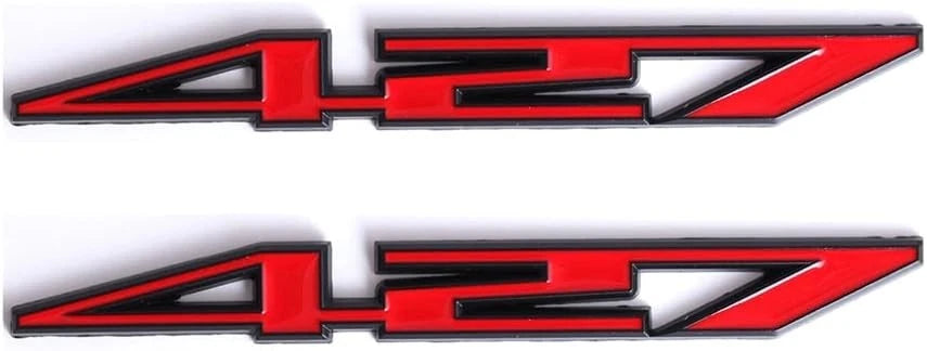 2X 427 Aluminum Emblem Badge Decal Red & Silver for Z06-C6 427 CI (Red)