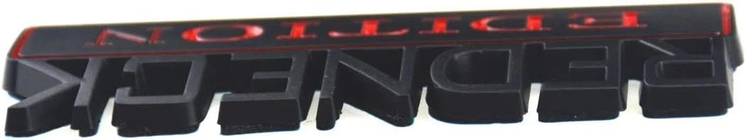 2 PACK REDNECK EDITION EXTERIOR EMBLEM CAR TRUCK BOAT DECAL (Black/Red)